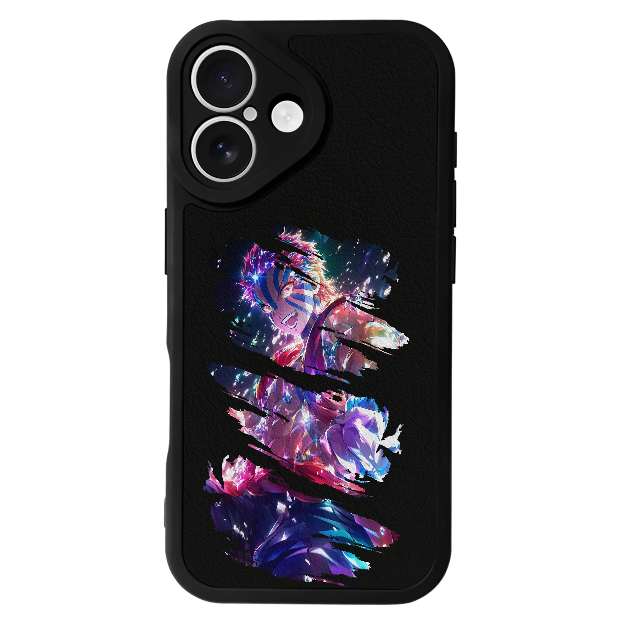 鬼滅の刃 グッズ,猗窩座 - IPhone 16シリーズ対応 ・ シリコンスマホケース ・ レザー調 ・ 高精度フィット ・ 耐衝撃 ・ ワイヤレス充電対応 ・ 精密カット